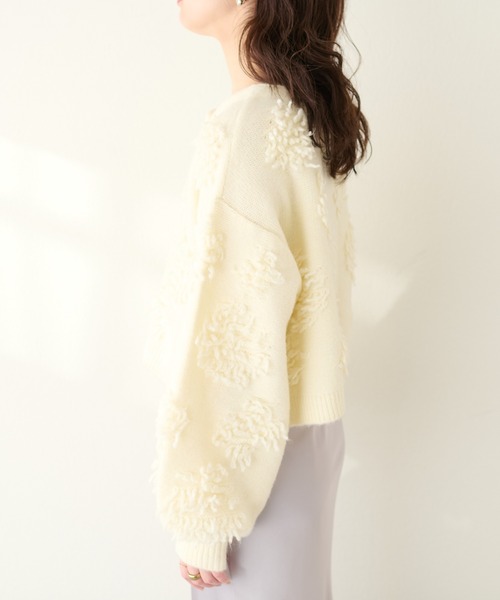 「natural couture」 ニットカーディガン FREE グレー レディース_画像3