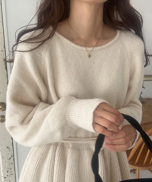 「LAUIR」 長袖ニット LARGE アイボリー レディース_画像3