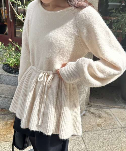 「LAUIR」 長袖ニット LARGE アイボリー レディース_画像6