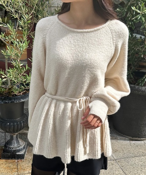 「LAUIR」 長袖ニット LARGE アイボリー レディース_画像7