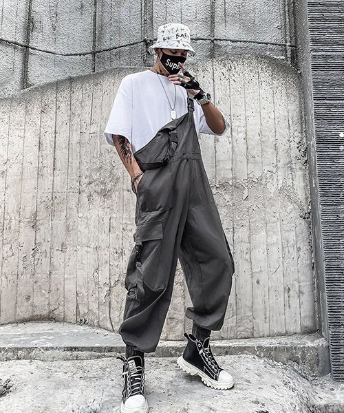 オーバーオール サロペット 「WARAIJOGO」ワイドシルエットカーゴ