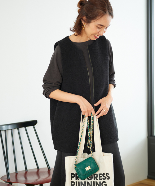 FRAMeWORK ブラック　ベスト FRAMeWORK（フレームワーク） ベスト - ブラック レディース