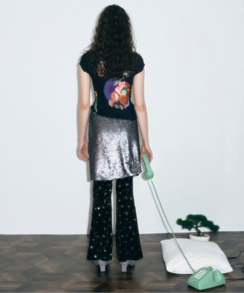 「musubore」 イージーパンツ 0 ブラック レディース_画像5