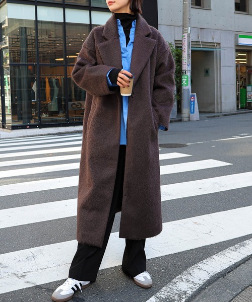 「andme」 チェスターコート M ブラック レディース_画像7