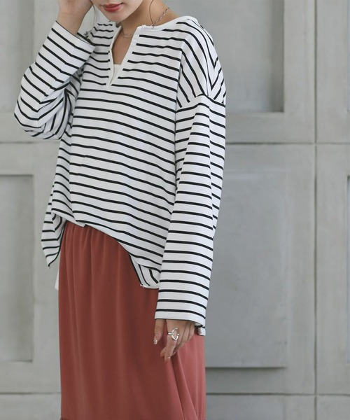 SUNFLOWER EIGHT（サンフラワーエイト） tシャツ キーネックボーダー