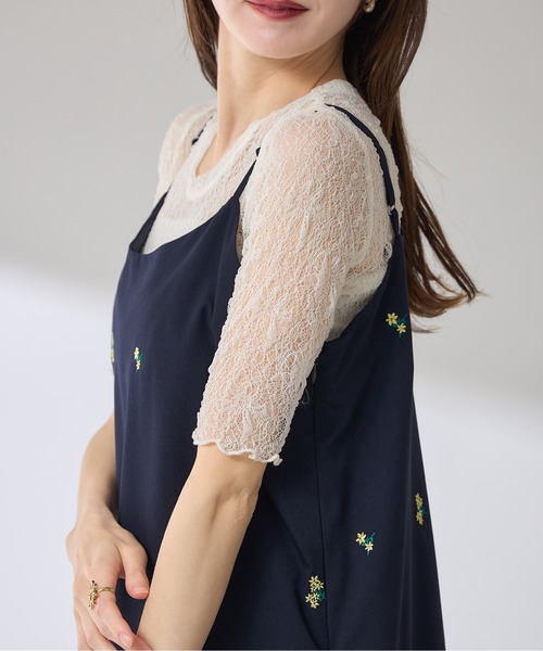【高額売筋】 &. NOSTALGIA ワンピース 「ZOZO限定」フラワー刺繍キャミ トップス