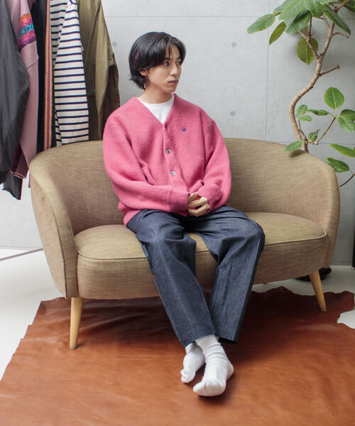 「BEVERLY HILLS POLO CLUB」 ニットカーディガン X-LARGE モカ メンズ_画像3