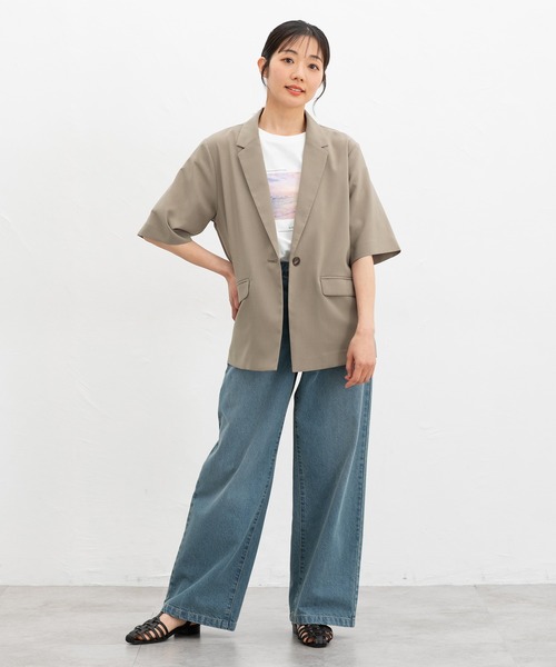 ジャケット　レディース Honeys ジャケット テーラードジャケット ハーフスリーブ