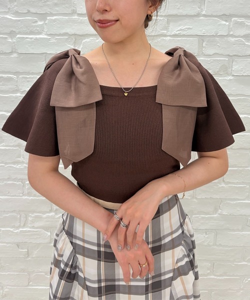 31 Sons de mode ニット セーター シアーリボン付きニット