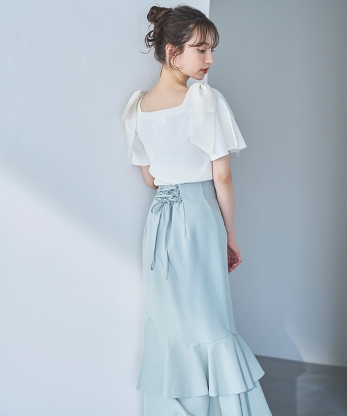 31 Sons de mode ニット セーター シアーリボン付きニット
