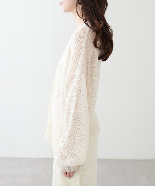 natural couture カーディガン 「WEB限定」シアーオーバーサイズ