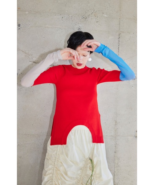 トップス OMMO CIRCLE CUT OMMO（オーエムエムオー） ニット セーター CIRCLE CUT BLOCKING KT