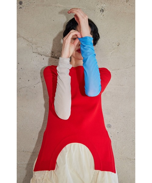 OMMO（オーエムエムオー） ニット セーター CIRCLE CUT BLOCKING KT