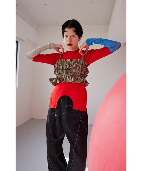 OMMO（オーエムエムオー） ニット セーター CIRCLE CUT BLOCKING KT