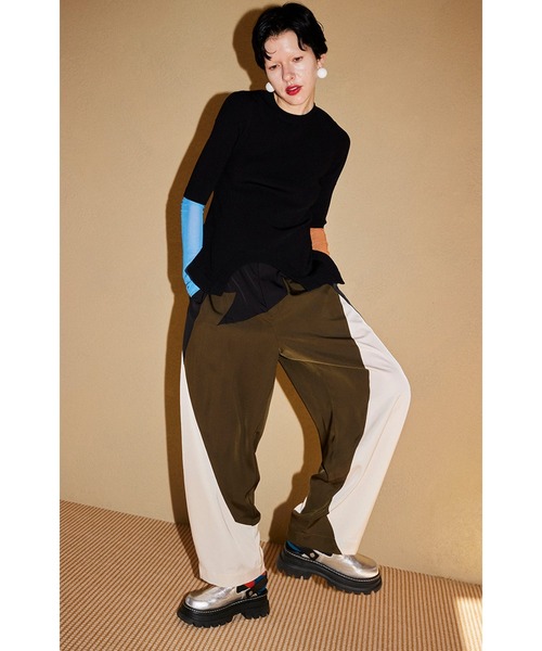 OMMO（オーエムエムオー） ニット セーター CIRCLE CUT BLOCKING KT