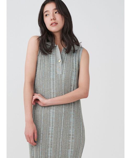 LAGUNAMOON シャツドッキングリブニットワンピース LAGUNAMOON ワンピース シャツドッキングリブニットワンピース