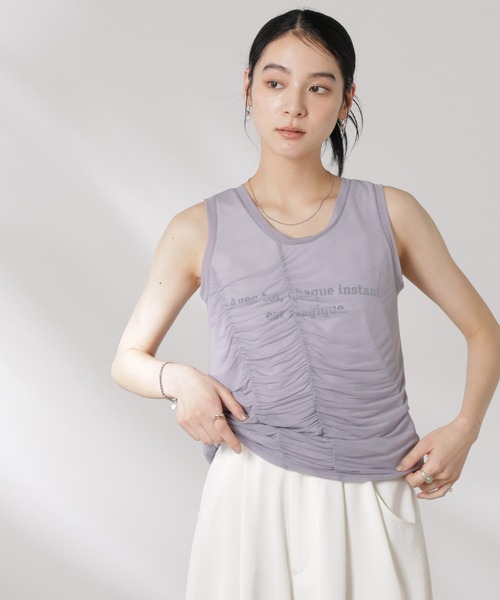 NANO universe（ナノ・ユニバース） タンクトップ ノースリーブ シアー