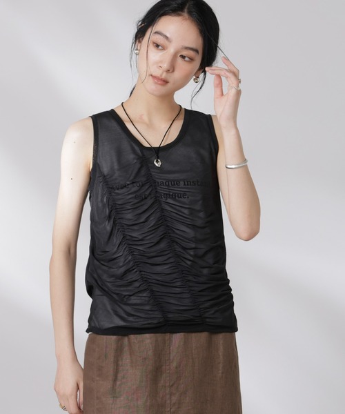 NANO universe（ナノ・ユニバース） タンクトップ ノースリーブ シアー