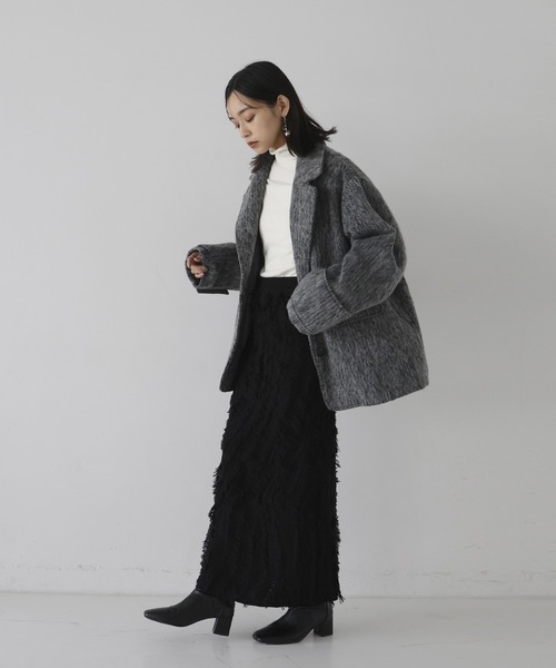 hellam（ヘラム） ピーコート FREE 杢グレー レディース : ZOZOTOWN