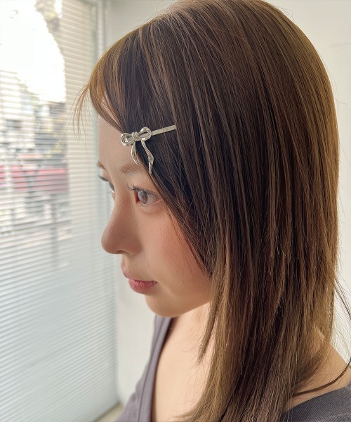 4INT. ヘアピン 「2セット」Y2K バレエコア シルバー リボンピン
