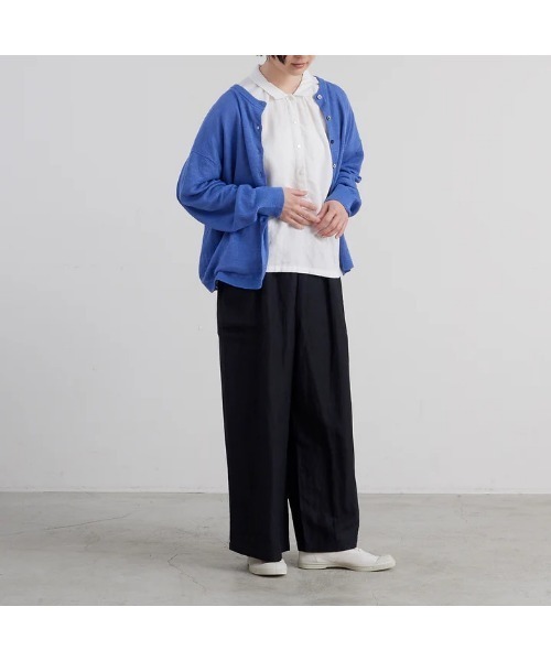 カーディガン 「HEAVENLY / ヘブンリー」Linen Knit Crew Cardigan / リネン ニット クルー カーディガン　DLI
