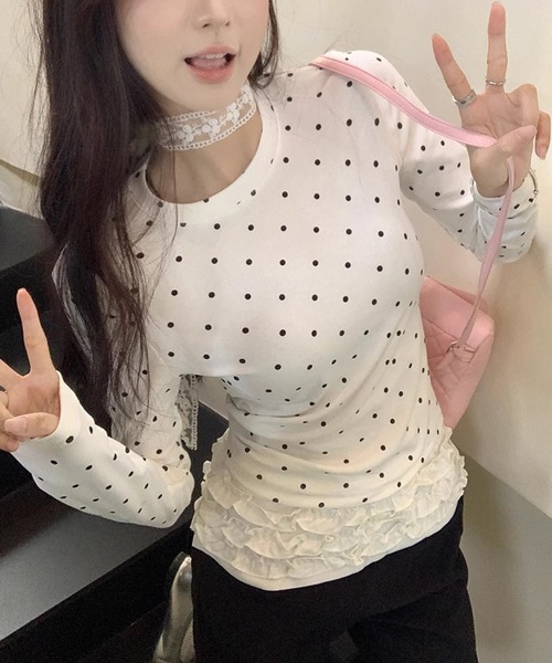 HALEY PESCA tシャツ HALEY PESCA/ドット柄 カットソー 長袖
