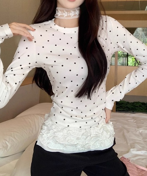 HALEY PESCA tシャツ HALEY PESCA/ドット柄 カットソー 長袖