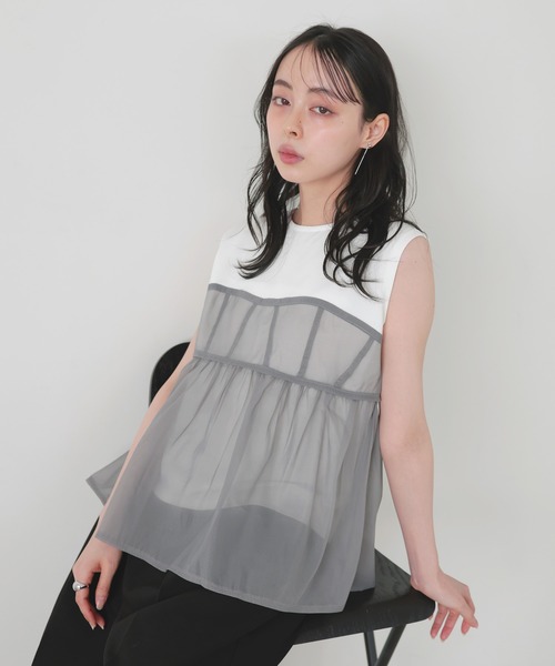 LIAN tシャツ ビスチェレイヤードトップス レディース