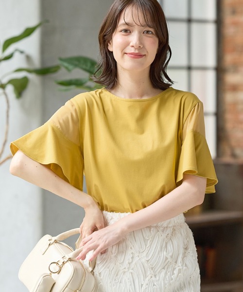 HANITA 売れ筋商品|||ハニタ Tシャツ トップス レディース Bodysuits Beige Honeys tシャツ 「ハニさら・接触冷感・UVカット」きれいめT
