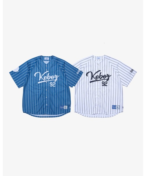 KEBOZ（ケボズ） シャツ MESH STRIPE BASEBALL JERSEY メンズ