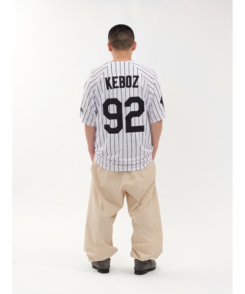 KEBOZ（ケボズ） シャツ MESH STRIPE BASEBALL JERSEY メンズ