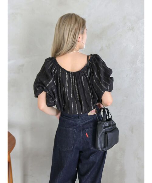 ungrid ラメ刺繍ブラウス Ungrid（アングリッド） ブラウス シャツ オフショルラメドビーハーフ