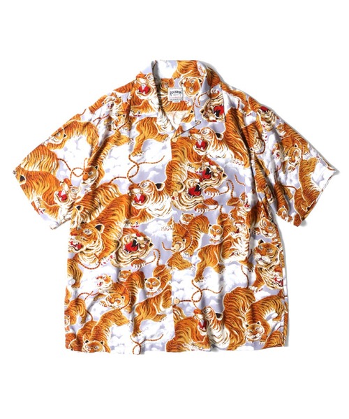 L新品未使用　HOUSTON レーヨンアロハシャツ　和柄　龍虎 HOUSTON ヒューストン アロハシャツ 龍虎 ALOHA SHIRTS DRAGON