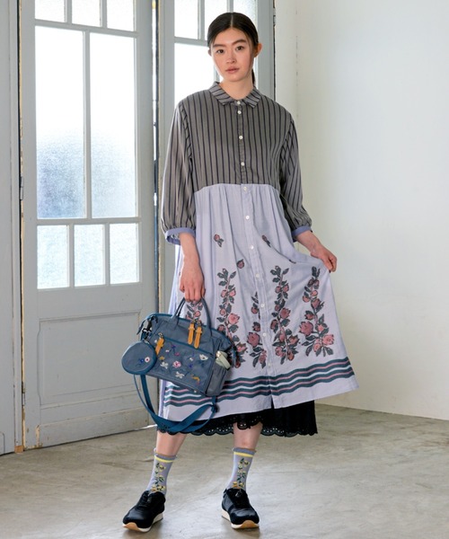 SUPER HAKKA ワンピース 30／−天竺＋エンブロイダリーレース