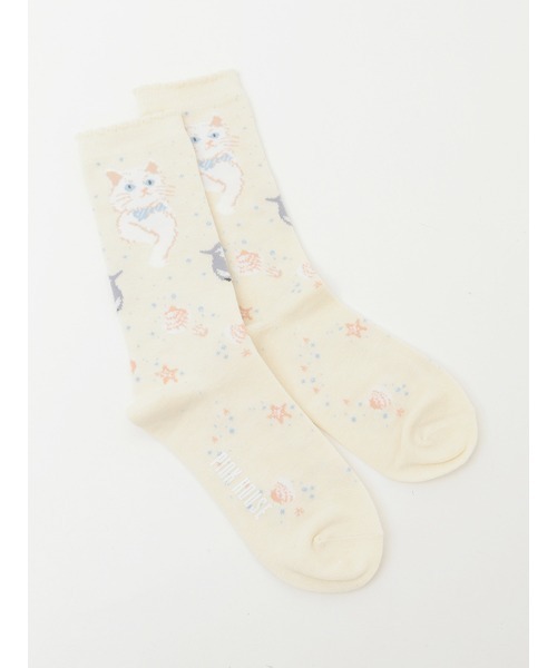 PINKHOUSE 新品未使用 靴下 6足 セット PINK HOUSE 靴下 さざ波とねこ柄ソックス レディース : ZOZOTOWN