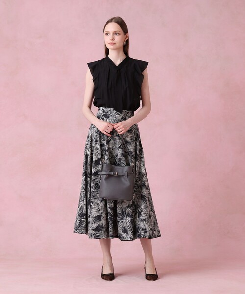 ANAYI（アナイ） スカート ブラッシュフラワープリントフレア スカート