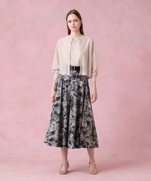 ANAYI（アナイ） スカート ブラッシュフラワープリントフレア スカート