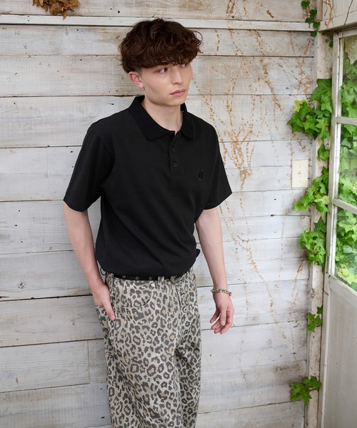 kutir（クティール） ポロシャツ RHINESTONE SEED STITCHES POLO SHIRT