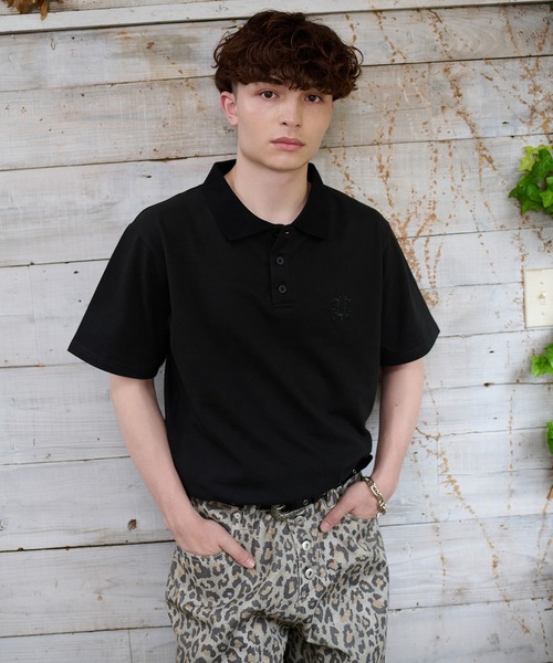 kutir（クティール） ポロシャツ RHINESTONE SEED STITCHES POLO SHIRT