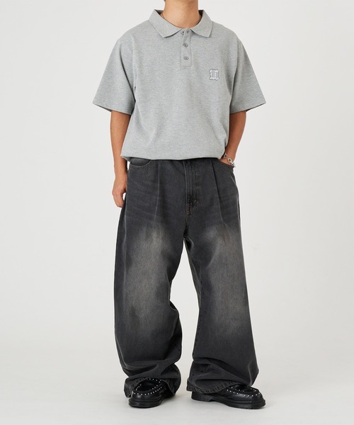 kutir（クティール） ポロシャツ RHINESTONE SEED STITCHES POLO SHIRT