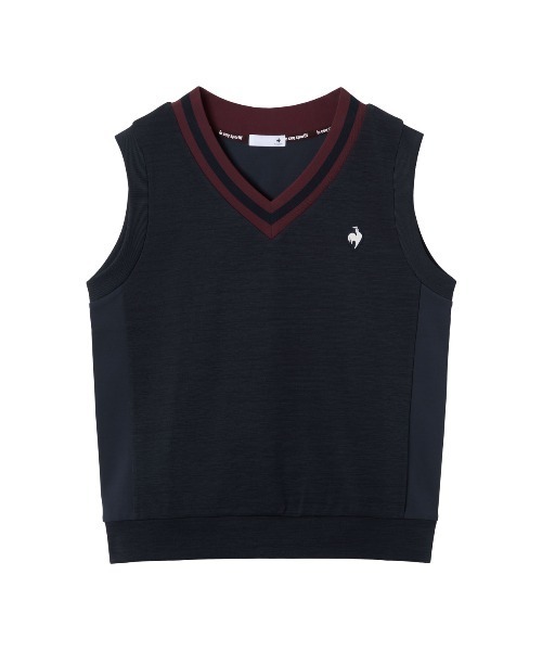 LE COQ SPORTIF レディース ブラック　ベスト le coq sportif（ルコックスポルティフ） ベスト ジレ ニットライク