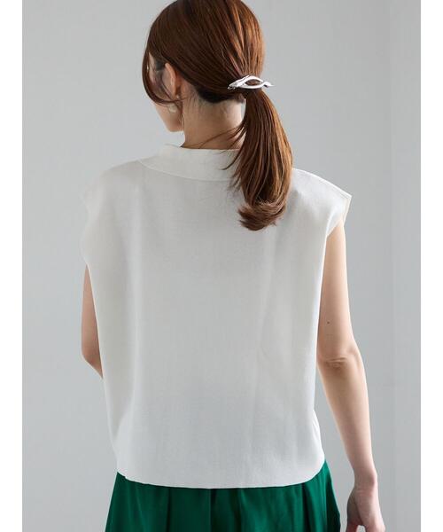 Te chichi ニット セーター 総針Wポケットスリーブレスポロ