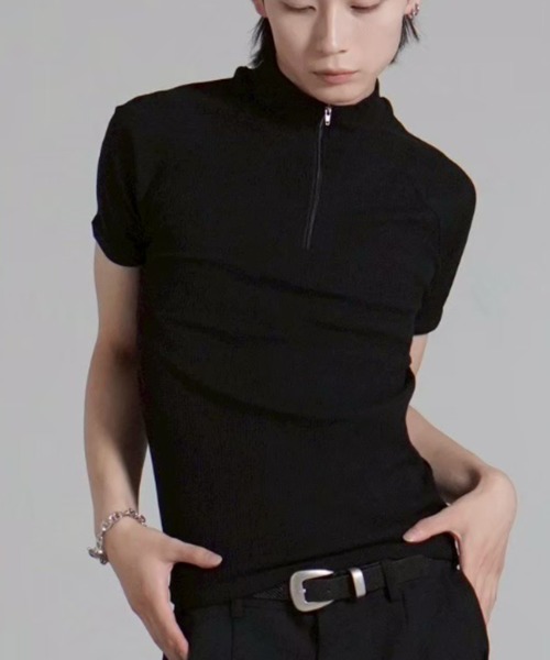 Chikashitsu+（チカシツプラス） tシャツ 「Chikashitsu +」mockneck