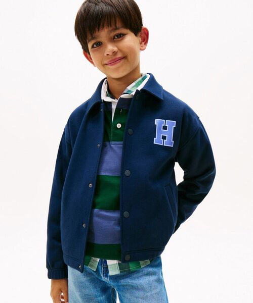 トレーナー BOYS バーシティマルチバッジプリントボンバージャケット キッズ 子供服