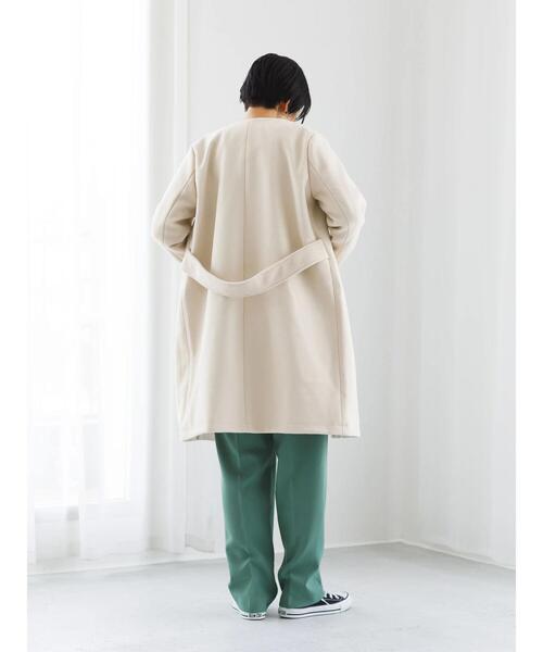 「koe」 ノーカラーコート FREE アイボリー レディース_画像3