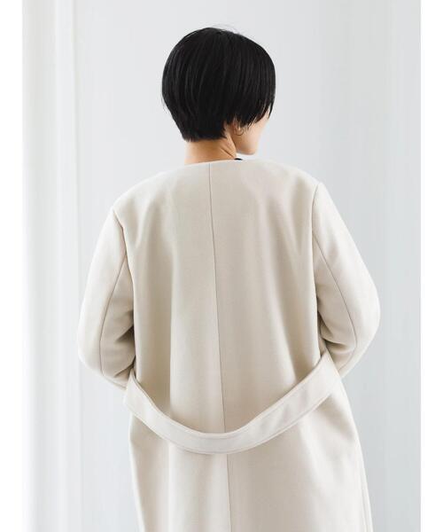 「koe」 ノーカラーコート FREE アイボリー レディース_画像8