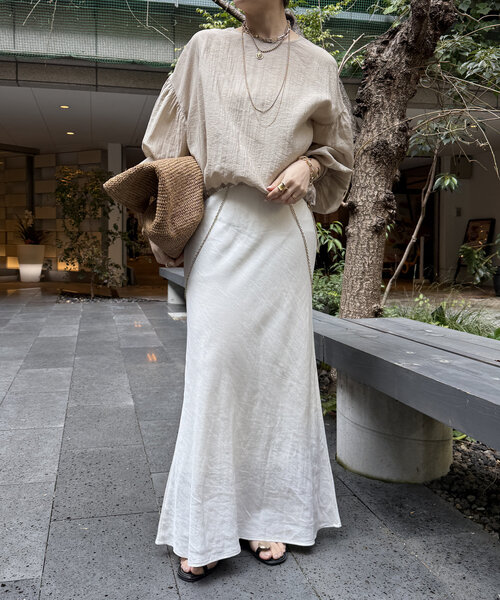 「DouDou」 スカート FREE グレイッシュベージュ レディース_画像2