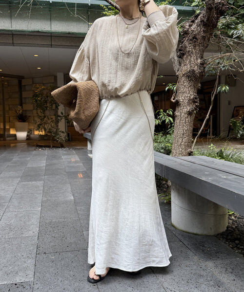 「DouDou」 スカート FREE グレイッシュベージュ レディース_画像3