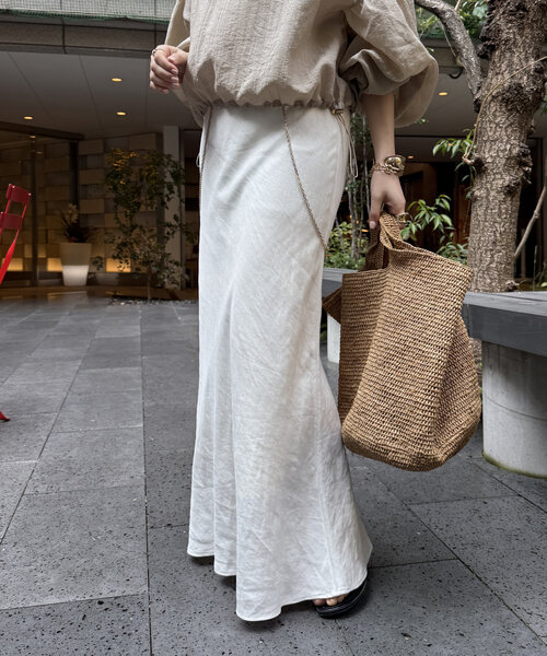 「DouDou」 スカート FREE グレイッシュベージュ レディース_画像7