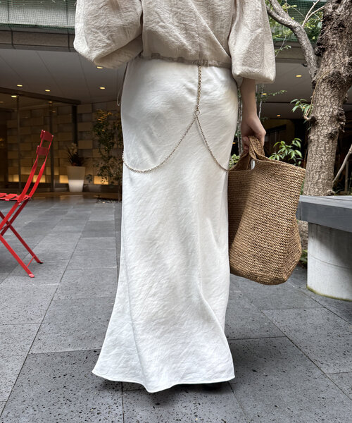 「DouDou」 スカート FREE グレイッシュベージュ レディース_画像8